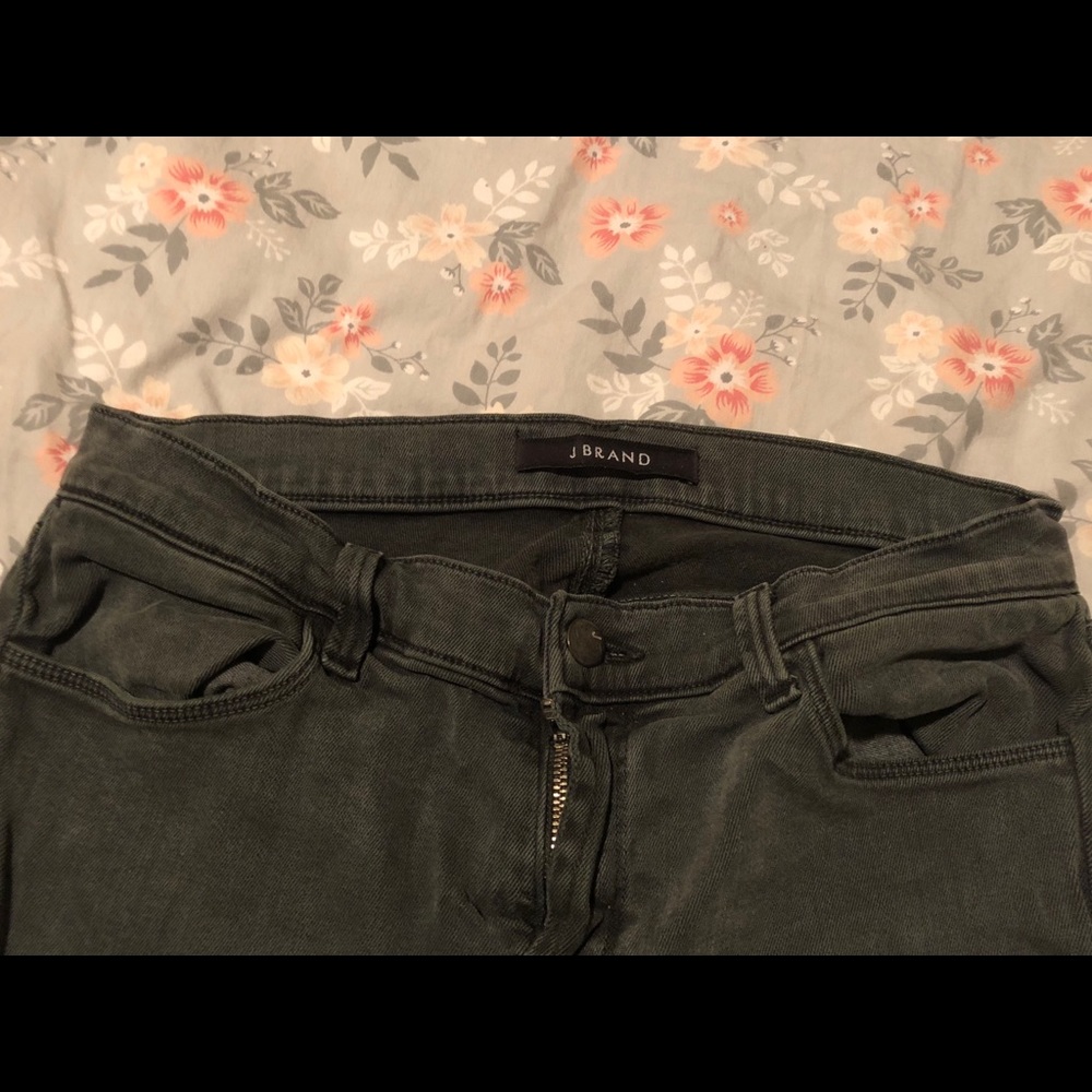 JBrand Dark Green Denim Skinny Jean